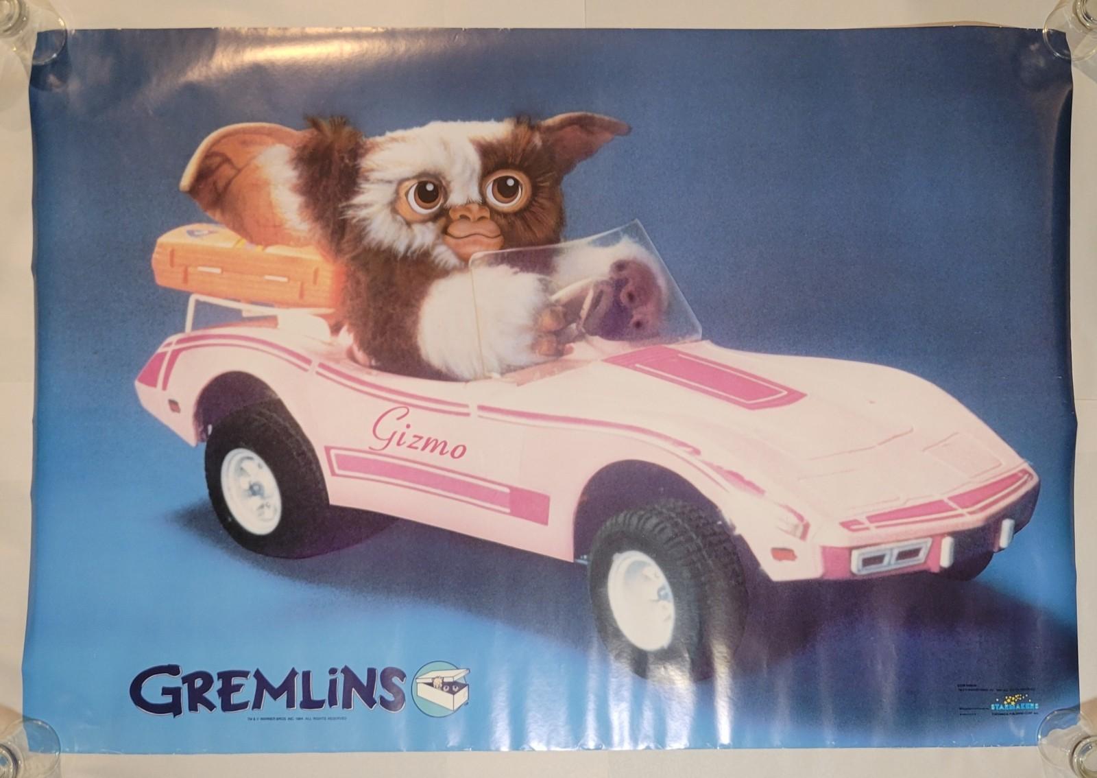 1984 Starmakers Gremlins Gizmo Car 32x22 Original Display Vintage Movie Poster