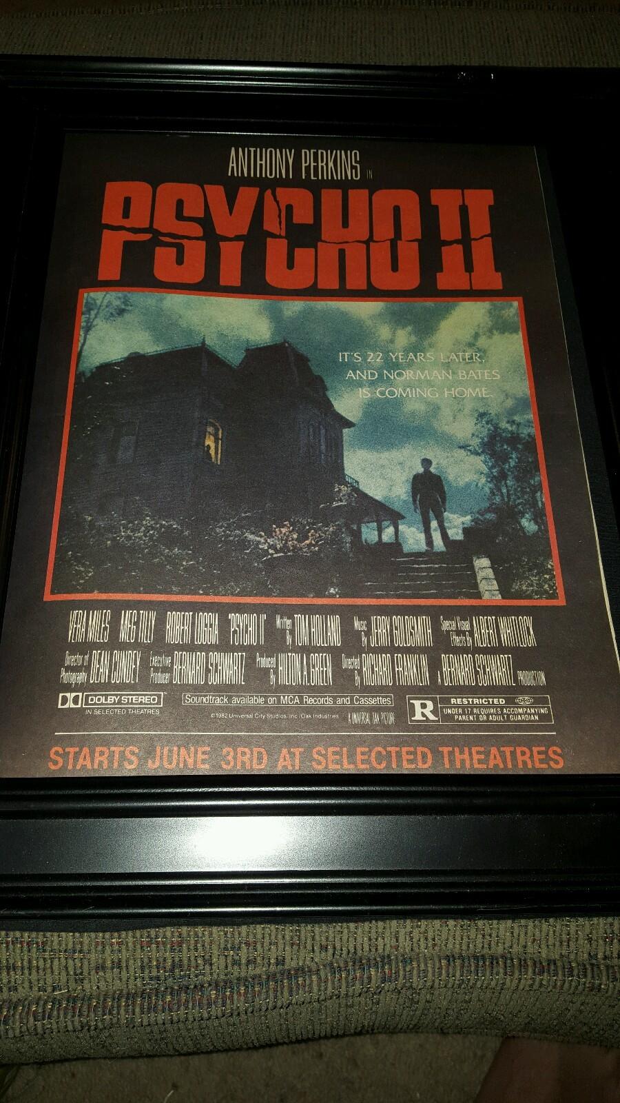 Psycho II Rare Original Promo Ad Framed! 