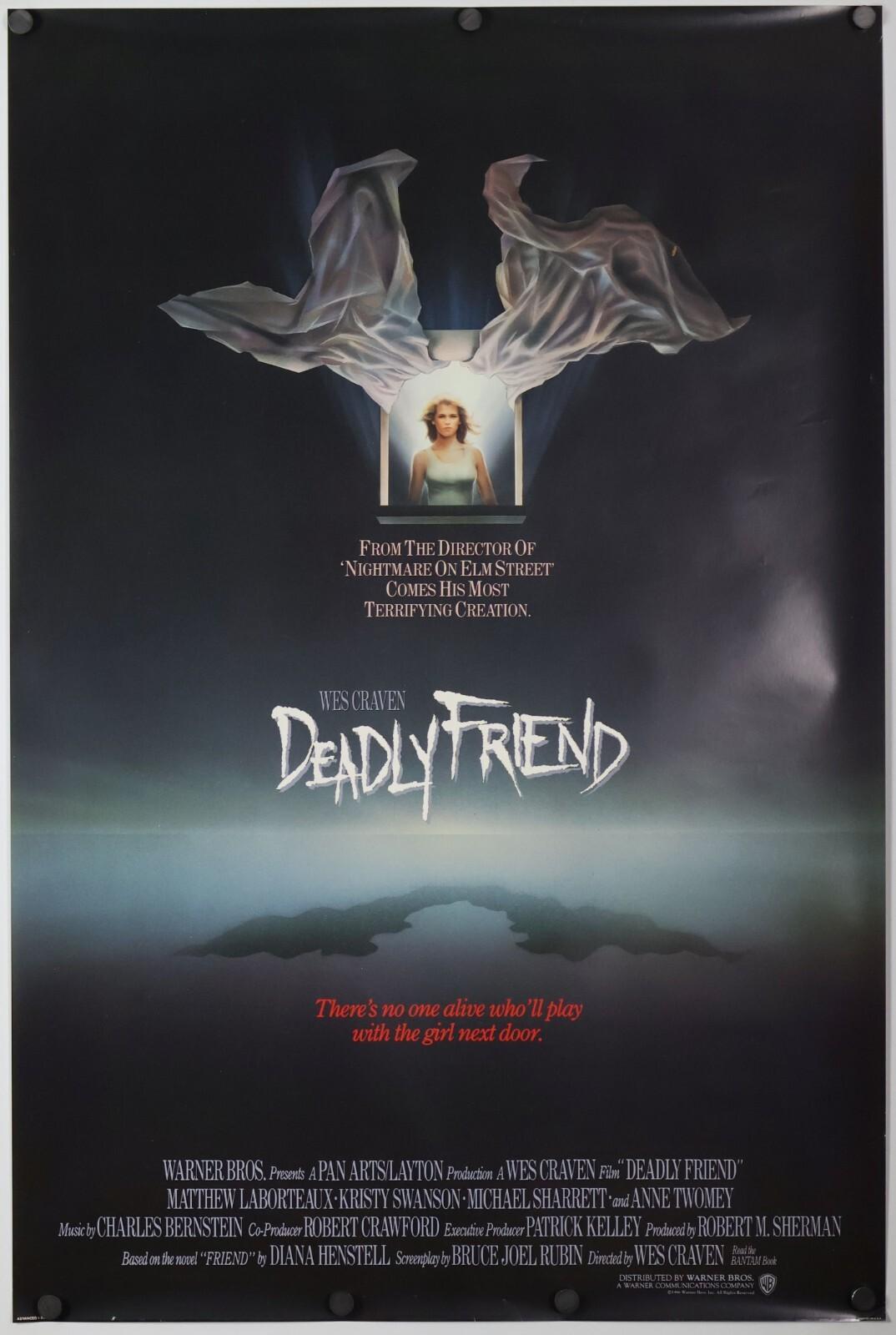 Deadly Friend - original movie poster  27x41 1986 Kristy Swanson , Wes Craven