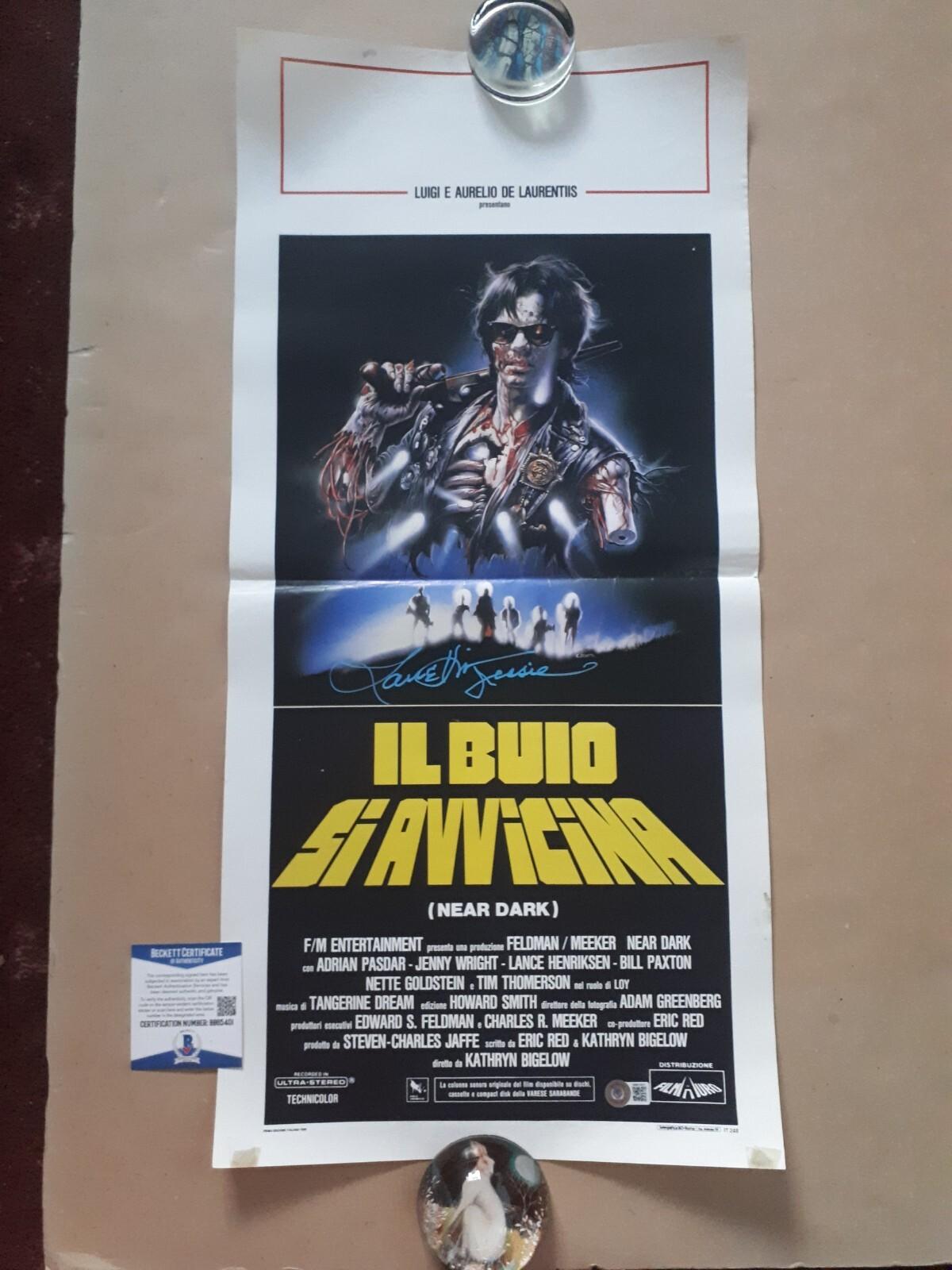 Near Dark 1987 poster italian vintage Lance Henriksen signed autograph BAS COA