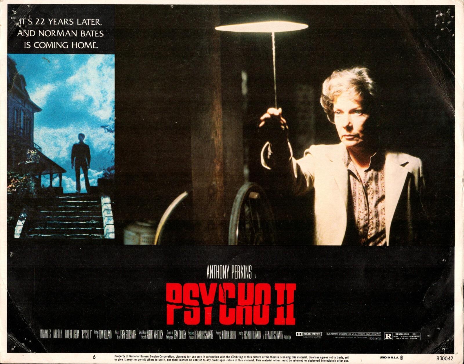 Psycho II 1983 Universal 11x14" horror lobby card Anthony Perkins Vera Miles