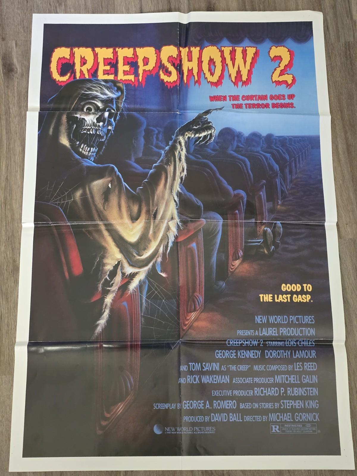 Creepshow 2 Original Folded One Sheet Poster 1987 Great Condition!