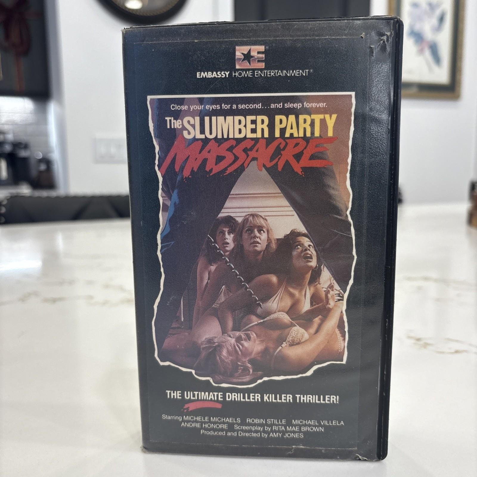 RARE The Slumber Party Massacre VHS 1982 Embassy Rental Clamshell