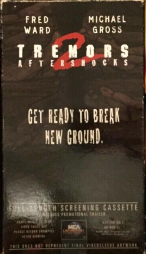 RARE Tremors 2 Full Length Screening VHS Cassette Tape Copy Promo Demo Screener