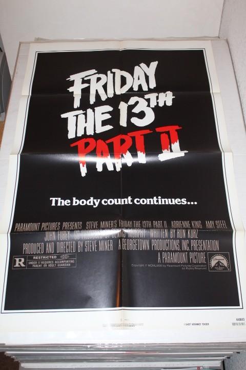 FRIDAY THE 13TH PART 2 II 1981 AUTHENTIC ORIGINAL 27x41 MOVIE POSTER (569)