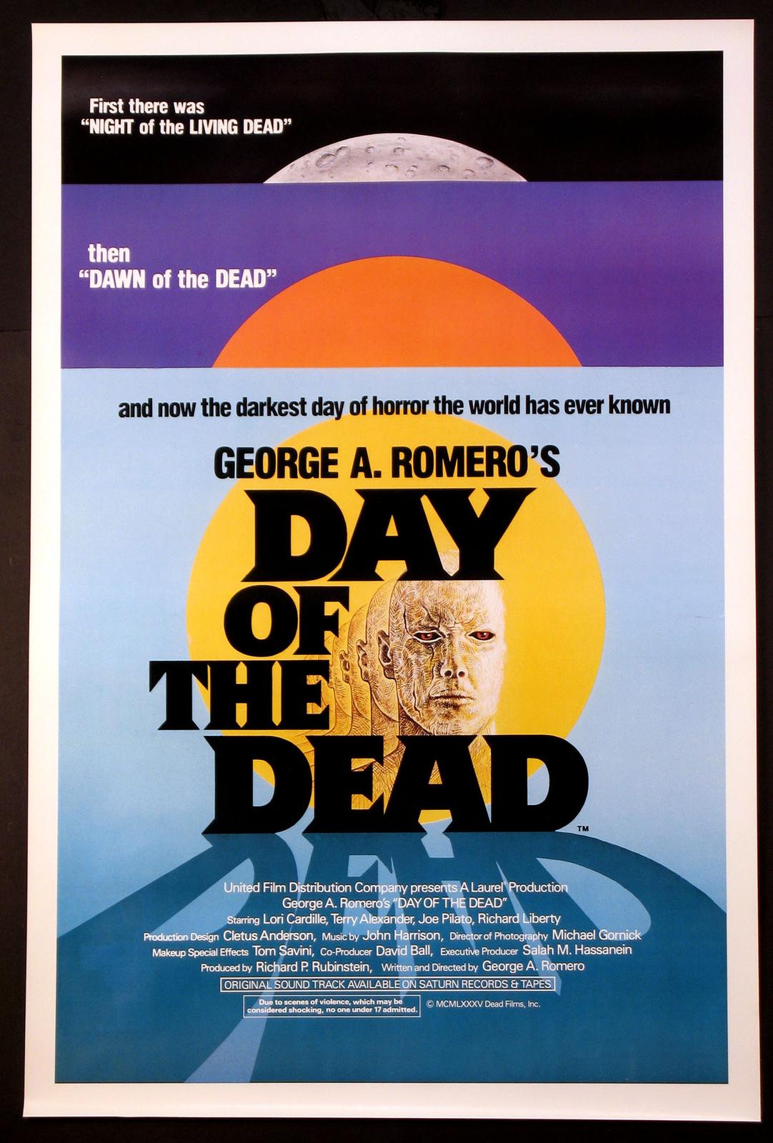 DAY OF THE DEAD GEORGE ROMERO ZOMBIE HORROR 1985 1-SHEET NEAR MINT ROLLED 