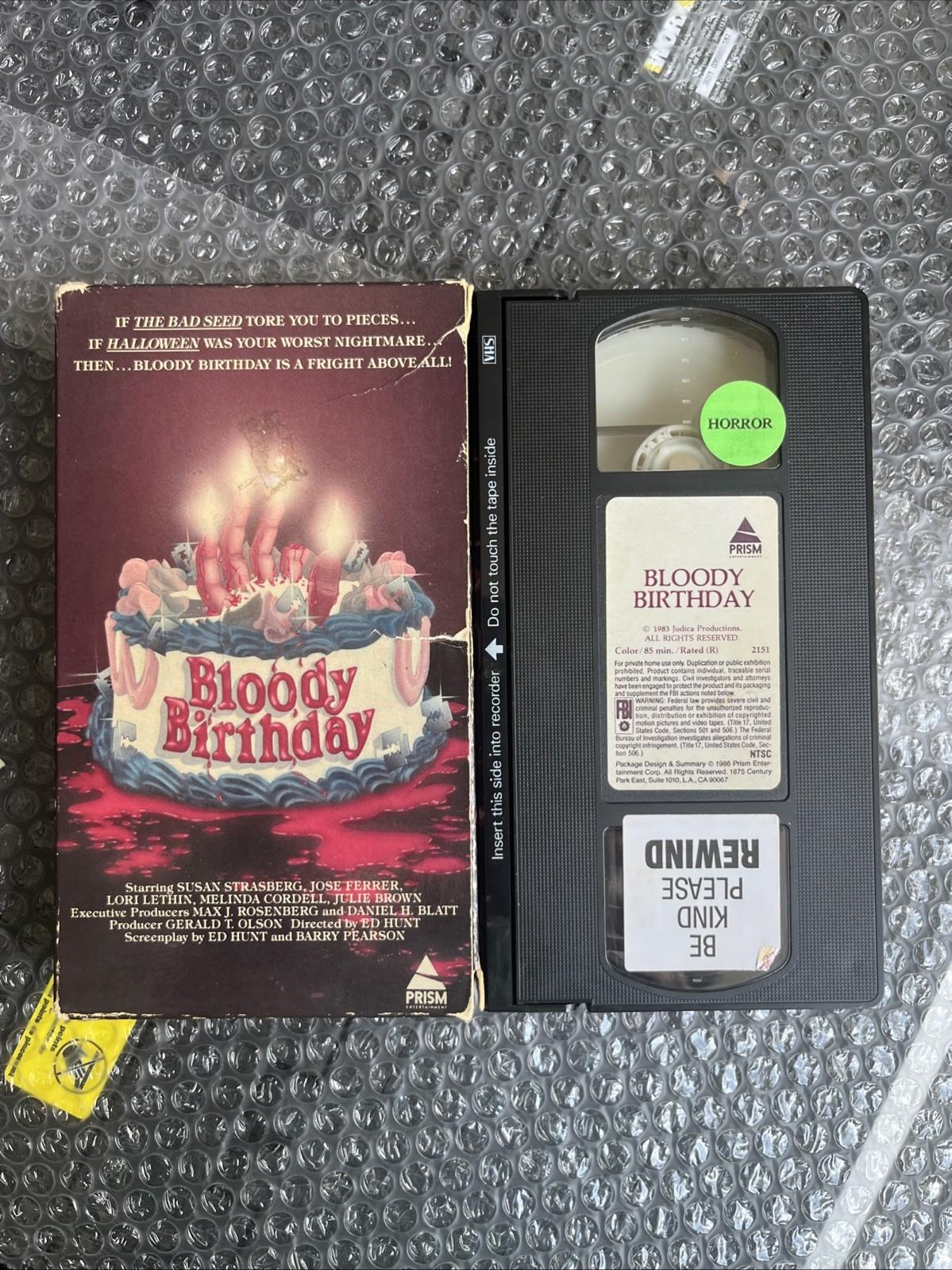 Bloody Birthday VHS Horror Prism Video 80s Rare Cult Gore Slasher Movie