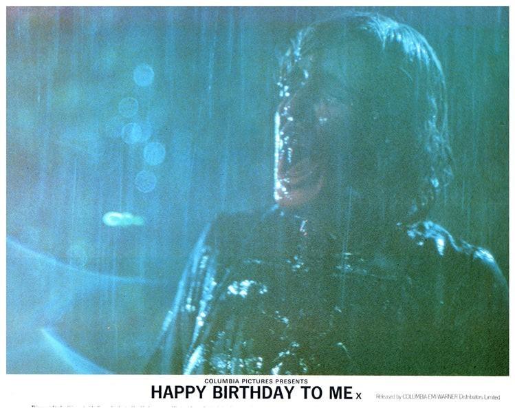 Happy Birthday to Me Original Lobby Card Man Screaming in fear 1981 Cult Horror