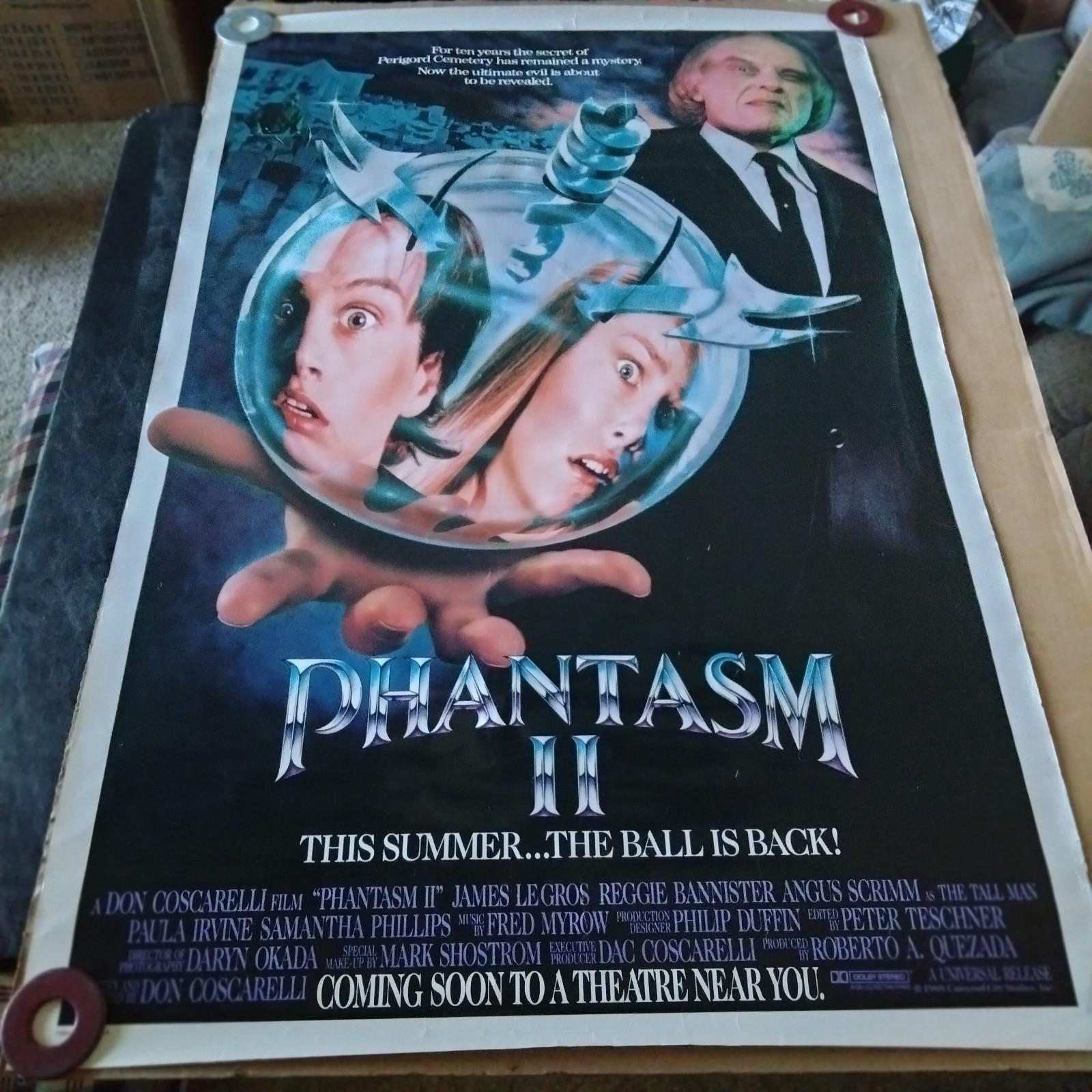 Phantasm II Original one sheet Movie Poster Horror Film  27”x41” Coming Soon S/S