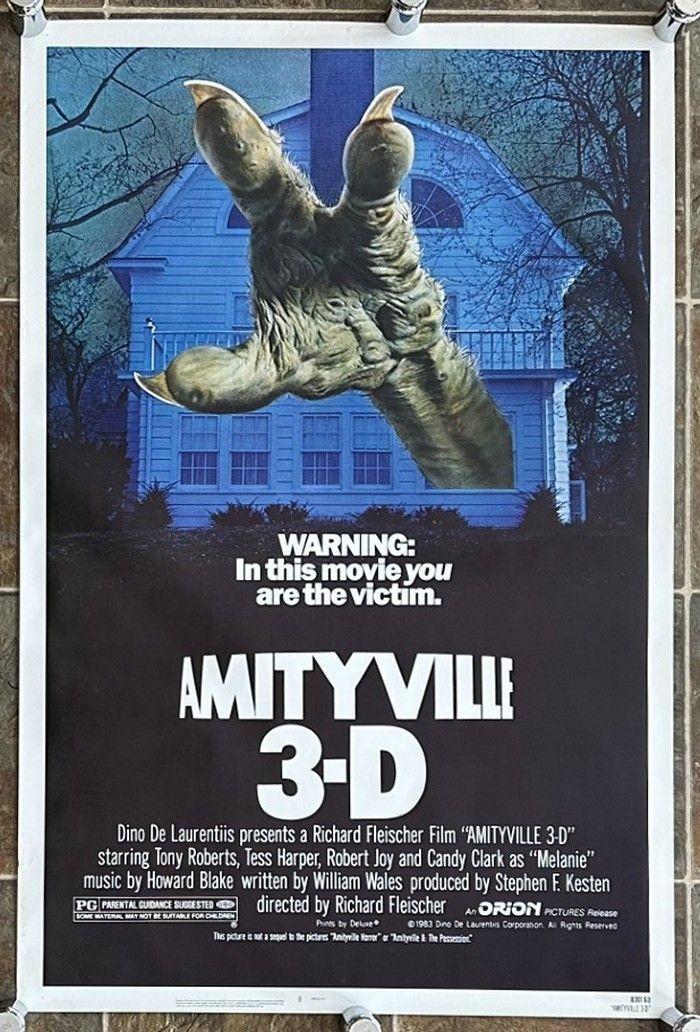AMITYVILLE 3-D -1983- Original 27x41 ROLLED movie poster-LORI LOUGHLIN, MEG RYAN