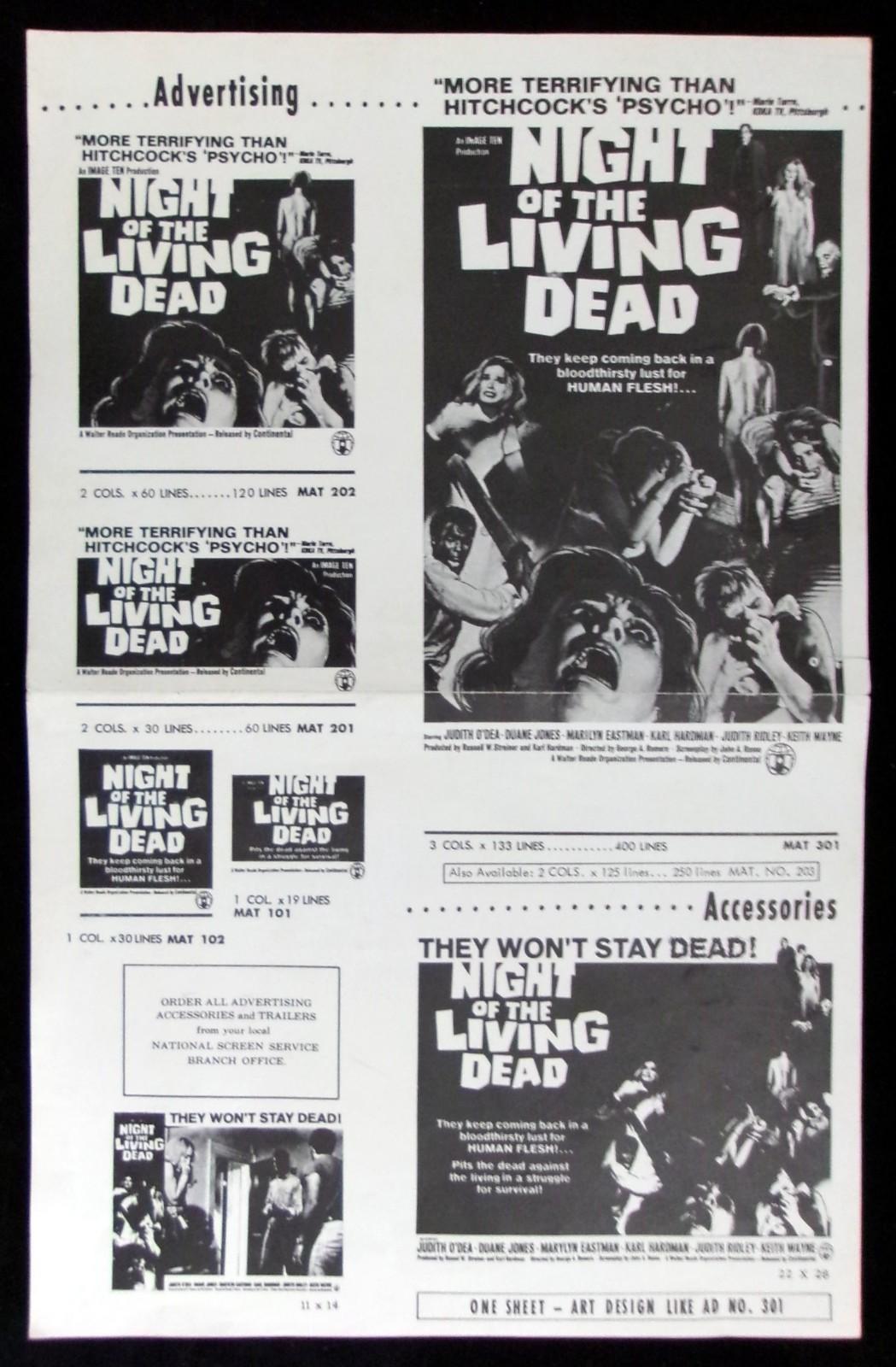 1968 Night of the Living Dead Press Book Duane Jones Judith O'Dea George Romero