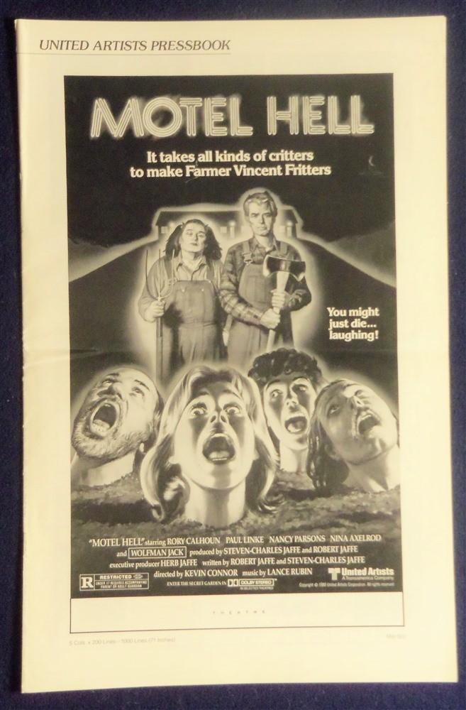 MOTEL HELL ORIGINAL PRESSBOOK 1980 PRESS BOOK NO CUT OUTS 16 PAGES RORY CALHOUN