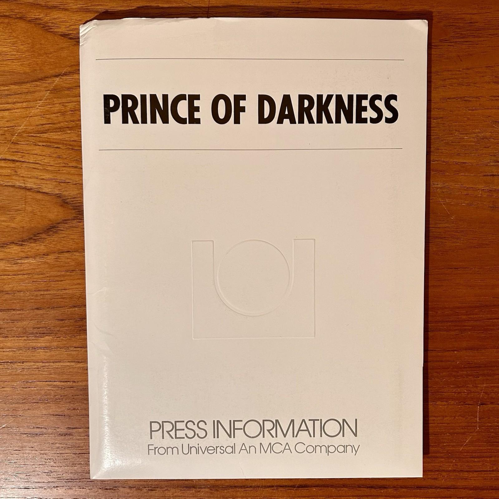 - Rare - PRINCE OF DARKNESS 1987 Press Kit Stills Notes John Carpenter Horror
