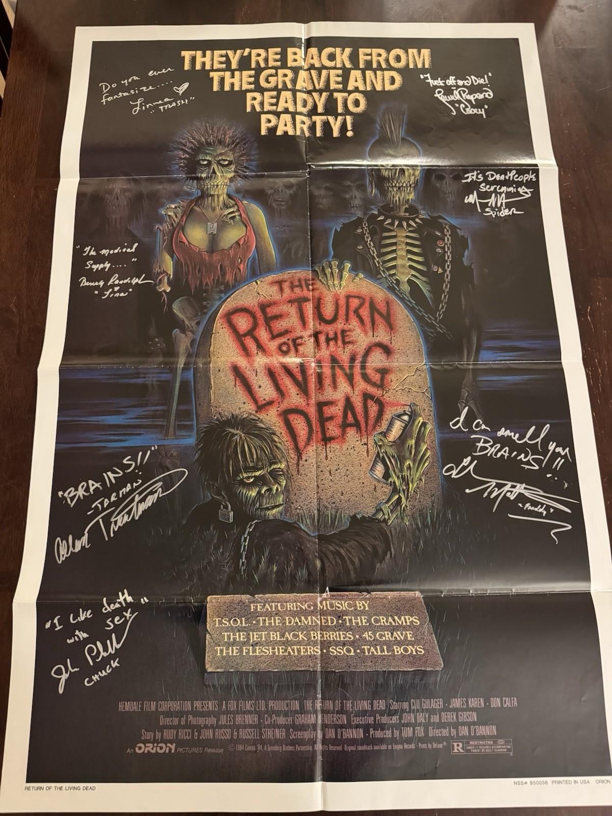 The Return of the Living Dead Original Poster Signed by Cast