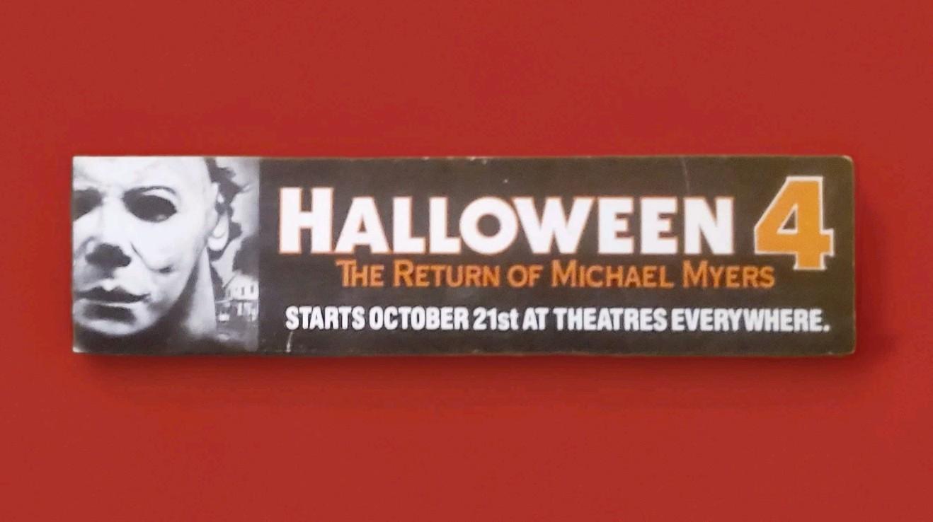 1988 "HALLOWEEN 4: RETURN OF MICHAEL MYERS" Original PROMOTIONAL BOOKMARK 
