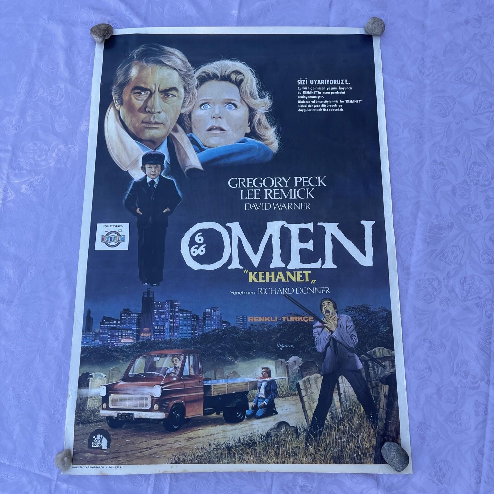 The Omen - 1976 Turkish issue Original Vintage One Sheet Movie Poster 39x26.75