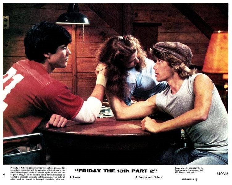 Friday 13th Part 2 Original Lobby Card Tom McBride Bill Randolph Arm Wrestling
