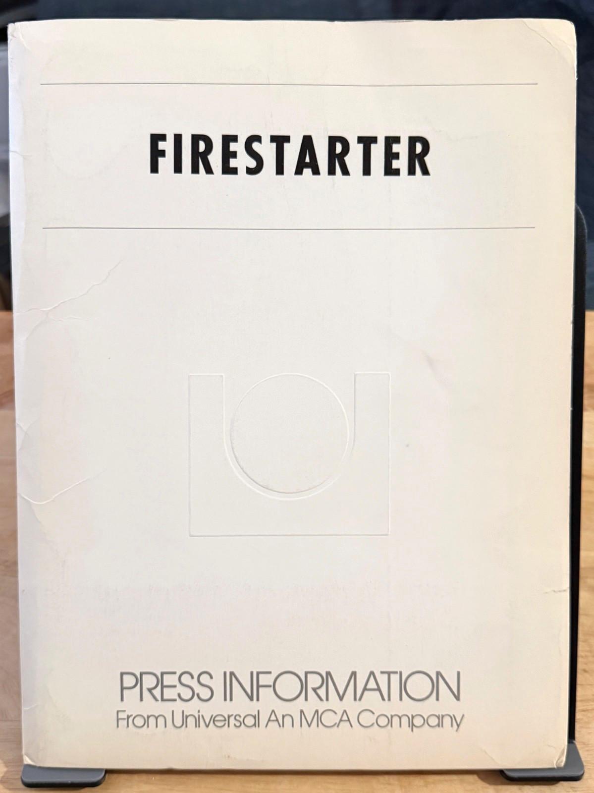 FIRESTARTER 1984 Horror Movie Press Kit - Folder and 12 B&W Promo Photos