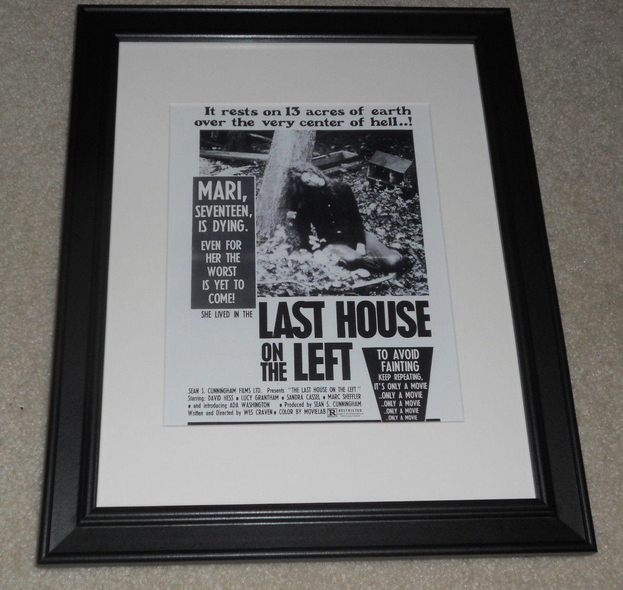 Framed Last House on the Left Mini Poster, RARE! Wes Craven 14"x17", USA Release