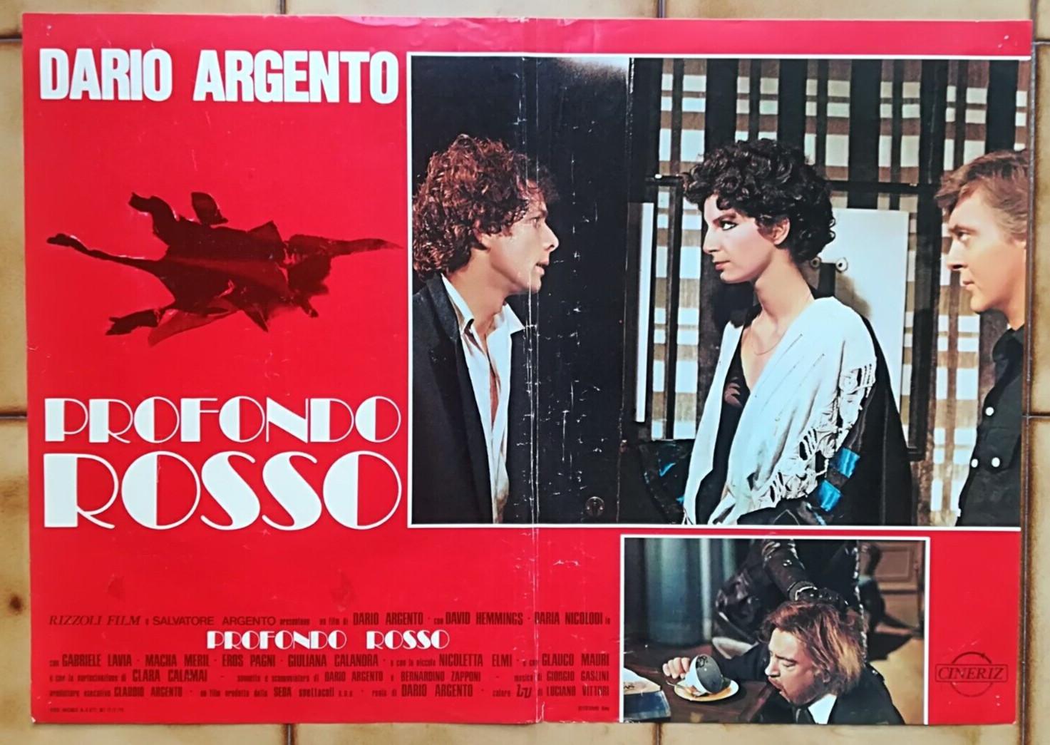 PROFONDO ROSSO DARIO ARGENTO DEEP RED HORROR  FOTOBUSTA ORIGINALE 1ED 1975