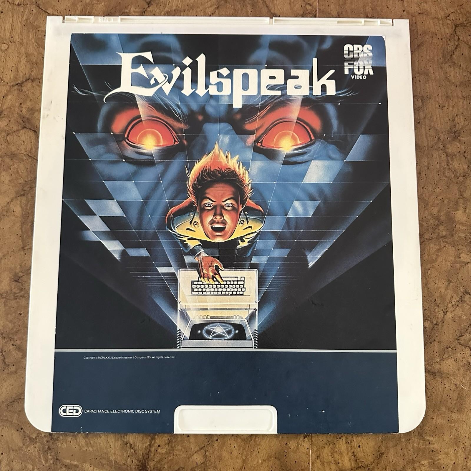 RARE VTG 1981 Evilspeak CED VideoDisc Video Disc 80s Horror Cult Film Movie
