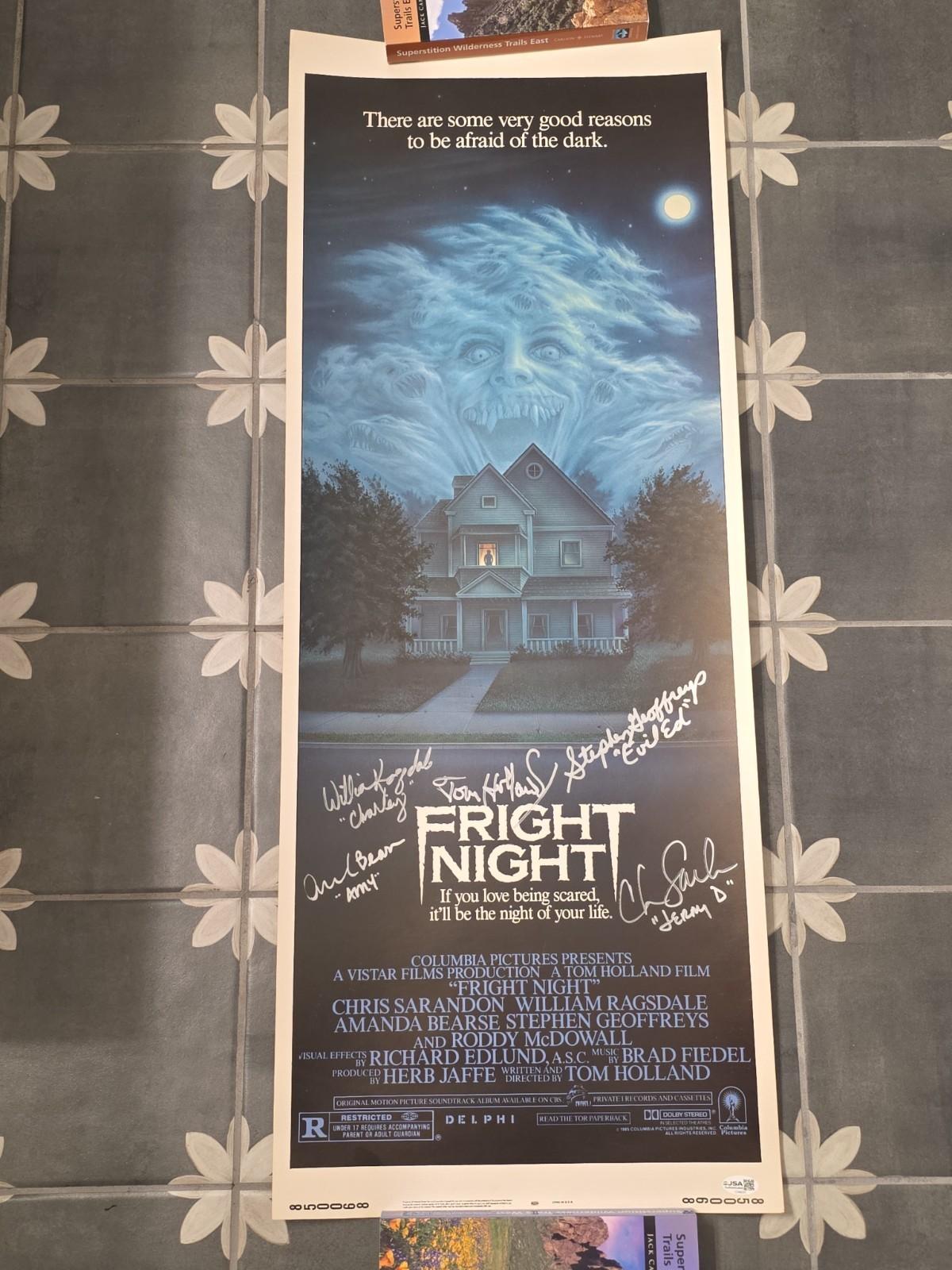 Fright Night 1985 Official Insert 14x36 Poster Autographed Auto'd Signed x5 JSA