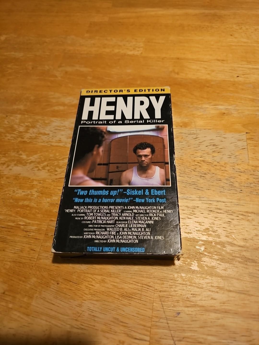 Henry Portrait of a Serial Killer 1986 VHS Directors Edition Unrated