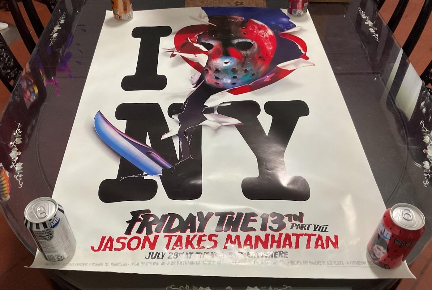 Friday The 13TH PART VIII Jason Takes Manhattan 1989 ORIG 27X40 ADV MOVIE POSTER