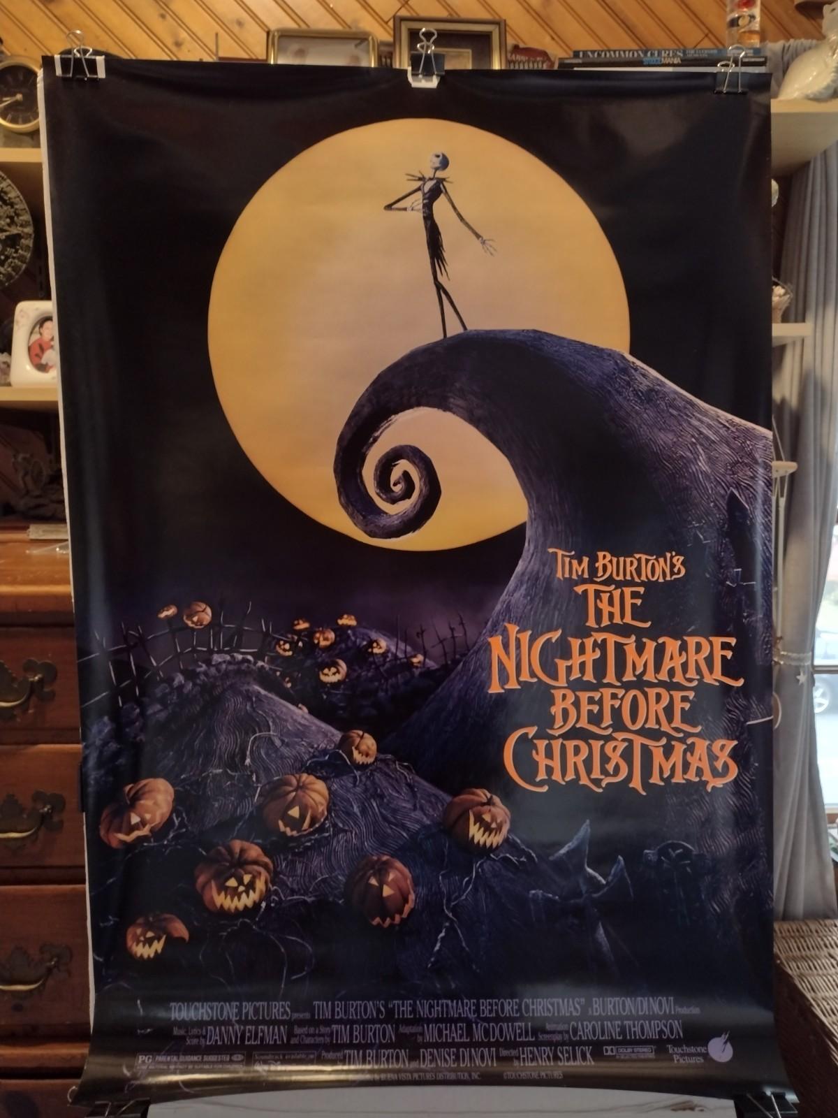 THE NIGHTMARE BEFORE CHRISTMAS ORIGINAL One Sheet Poster 1993 Double Sided! 