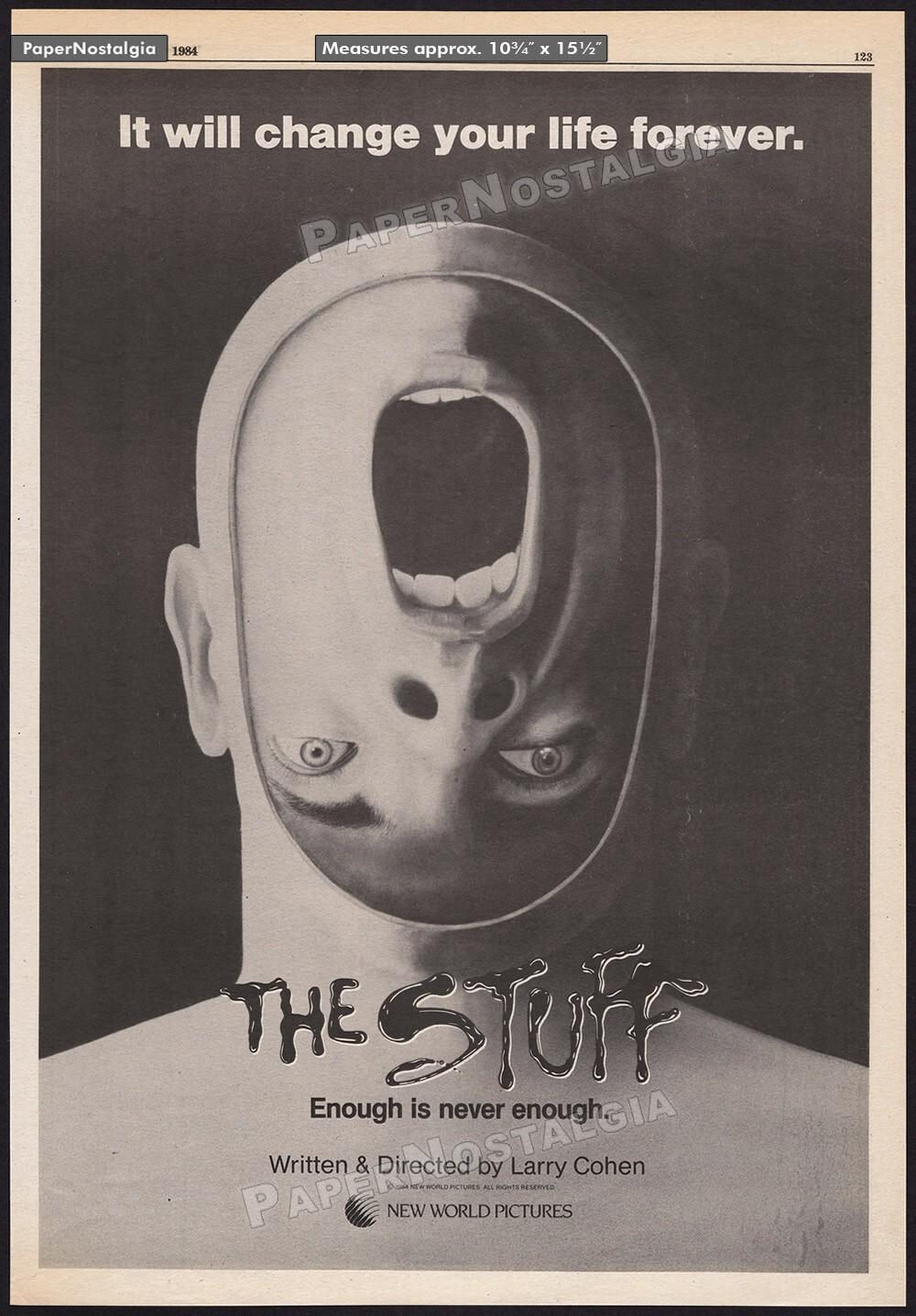 THE STUFF - Original 1984 Trade AD / poster _ Larry Cohen _ Michael Moriarty
