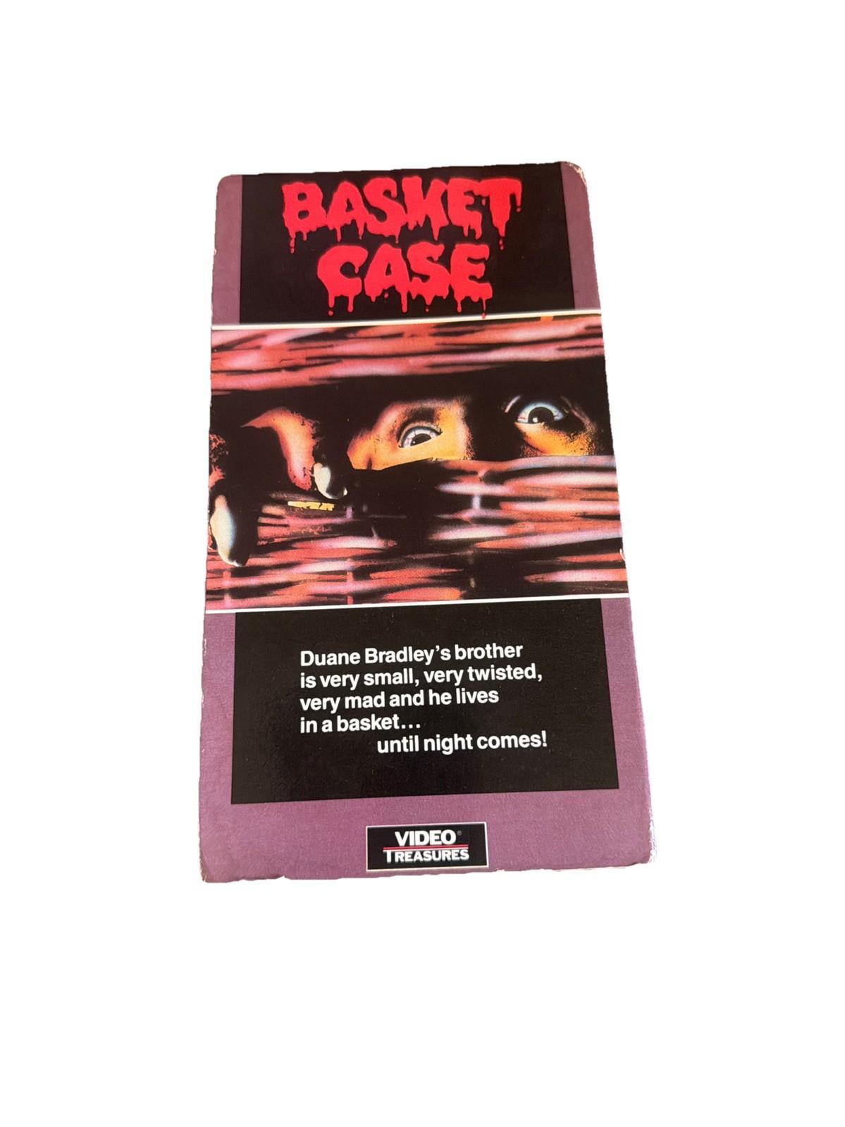 Basket Case VHS Media Home White Stripe RARE HTF Horror Comedy Cult Henenlotter
