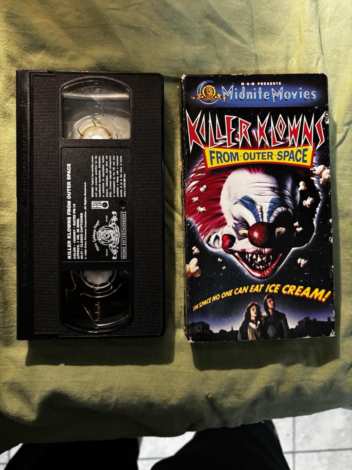 Killer Klowns From Outer Space 1988 MGM Midnite Movies VHS RARE Cult Horror