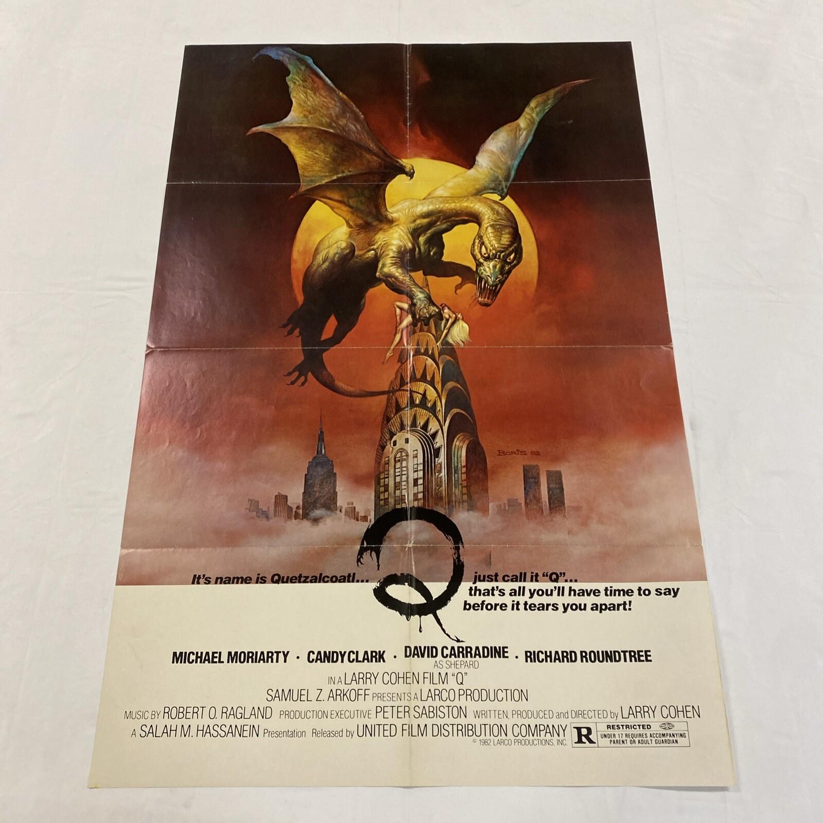 Q THE WINGED SERPENT Original 1982 One Sheet Movie Poster CARRADINE LOWEST PRICE