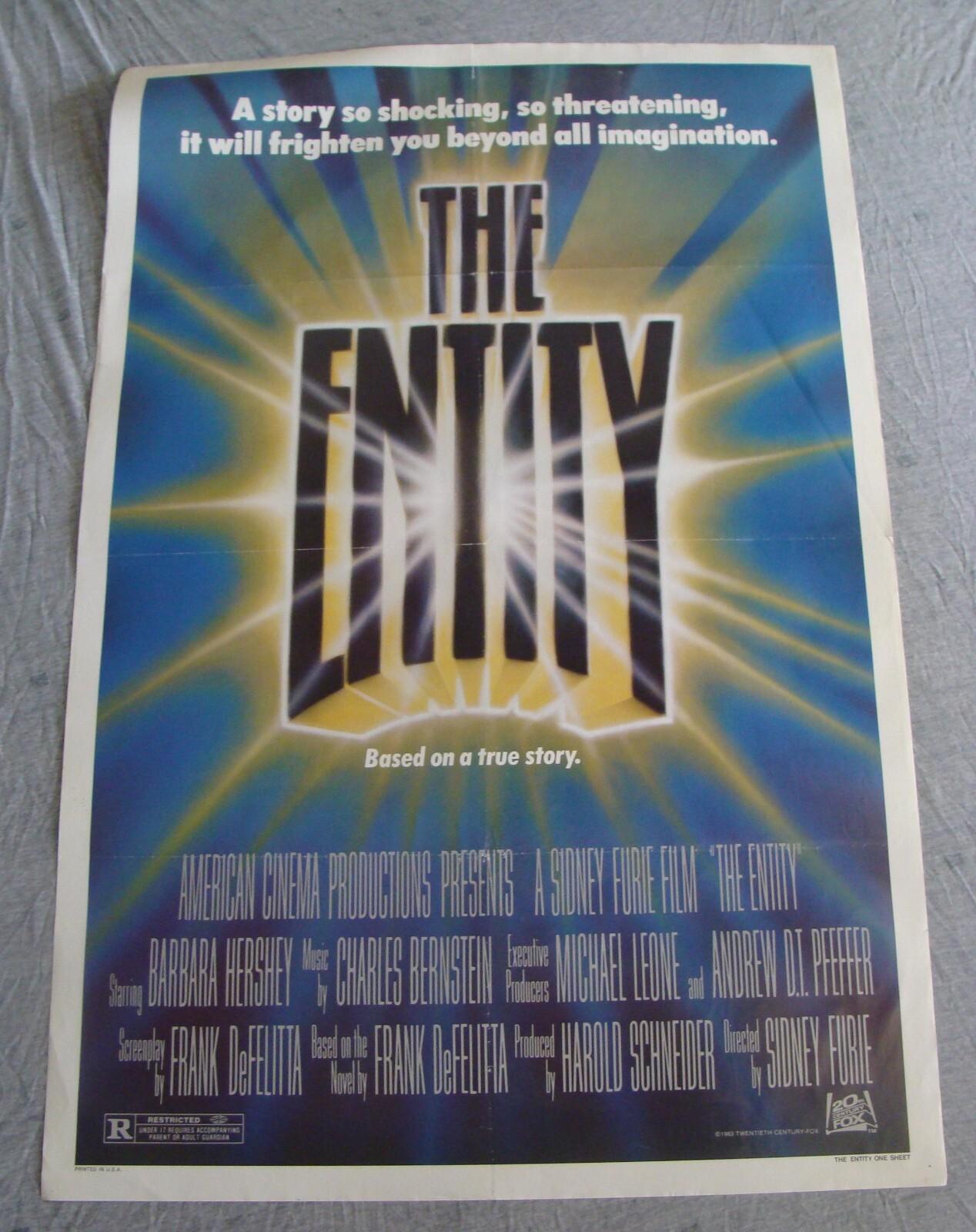 The ENTITY movie poster BARBARA HERSHEY Original 1983 One sheet