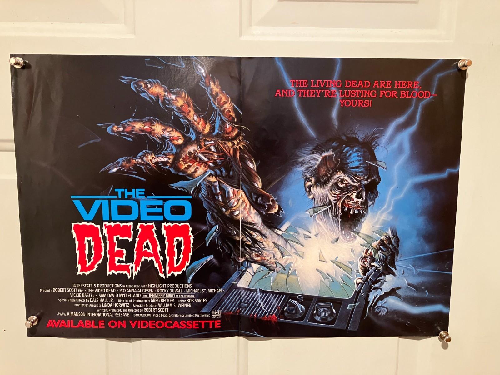 VINTAGE "THE VIDEO DEAD" ORIGINAL VIDEO STORE PROMO AD Double/Sided 1987