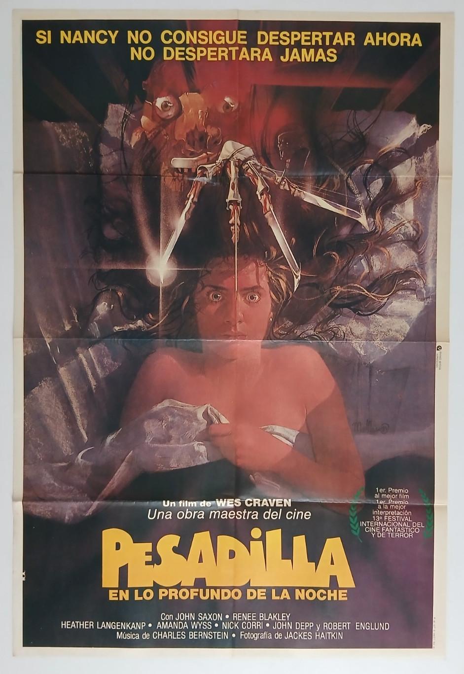 A NIGHTMARE ON ELM STREET (1984) Argentina Movie Poster WES CRAVEN RARE Peak art