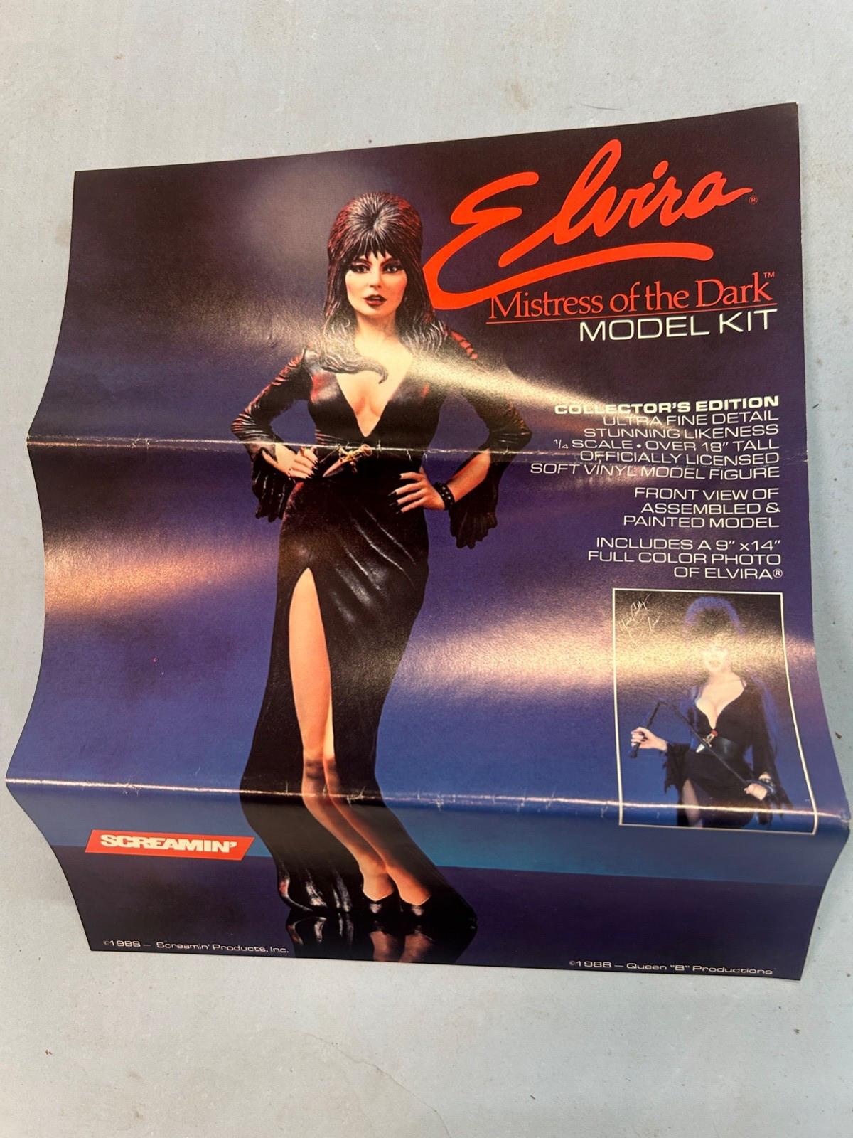 1988 SCREAMIN' ELVIRA MISTRESS OF THE DARK MODEL KIT DEALER BROCHURE 8-1/2" X11"
