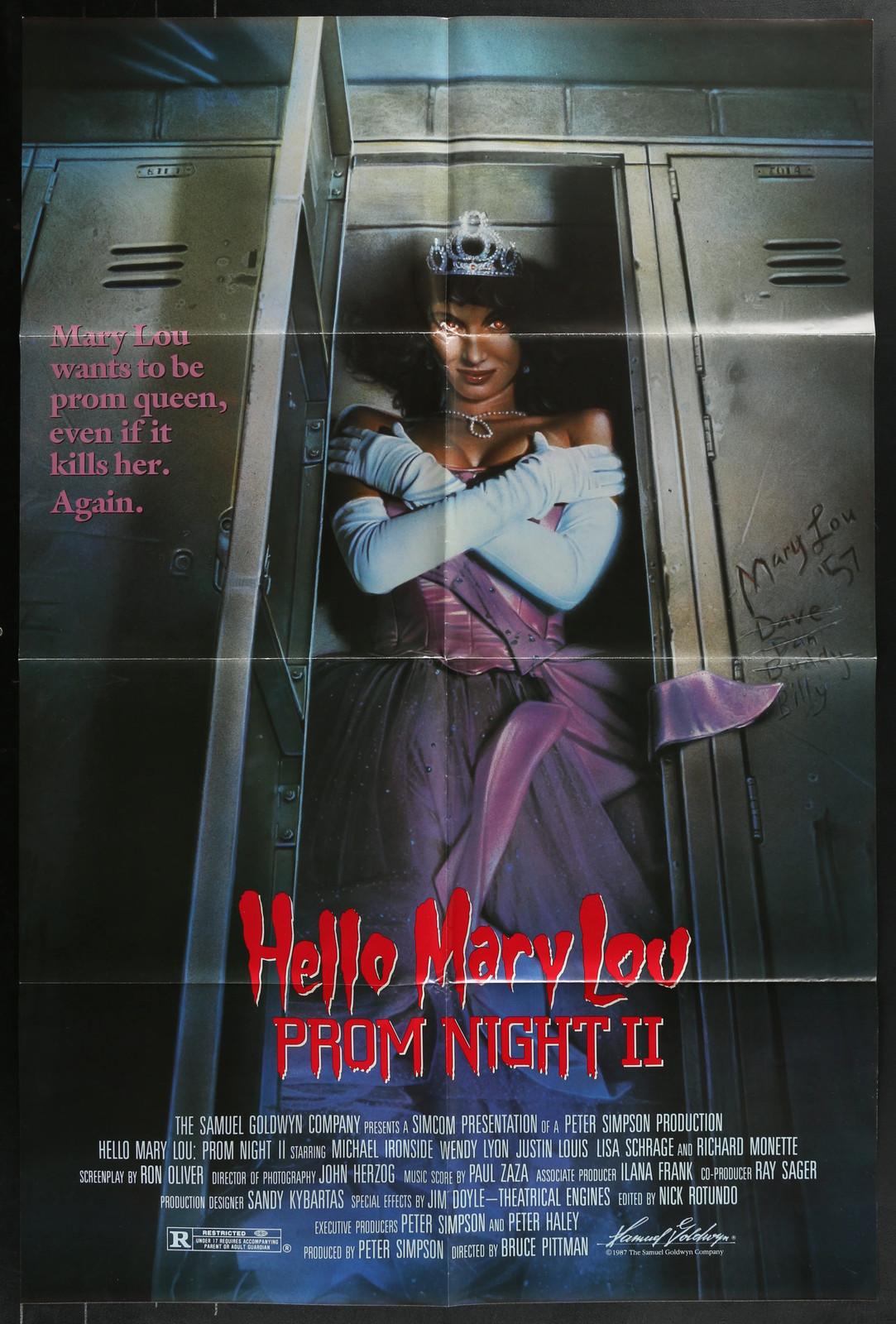 Hello Mary Lou Prom Night II 1987 USA One Sheet Folded 27x40 Horror