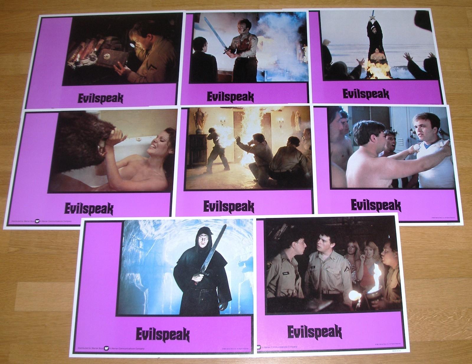 EVILSPEAK (1981) Horror Cult Classic Rare US Lobby Card Set Complete Near Mint