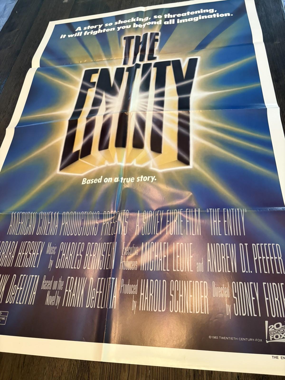 The Entity 1983 Horror One Sheet Movie Poster 27x41” Original Hershey FOLDED