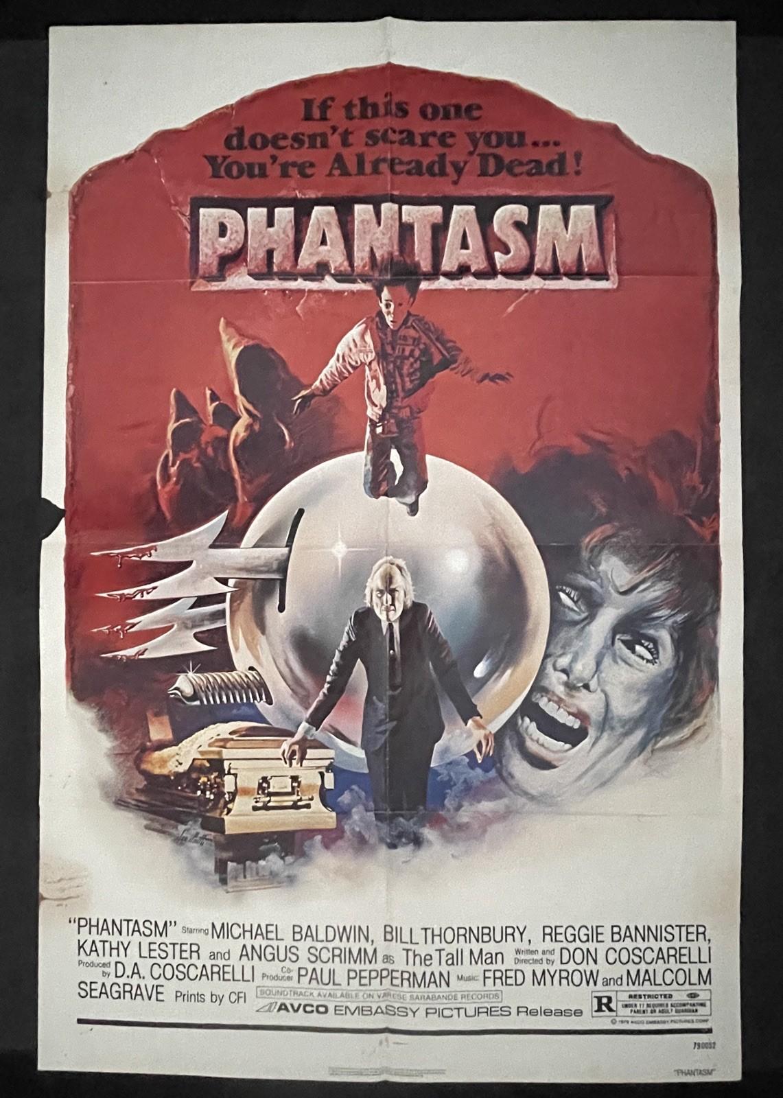 PHANTASM ORIGINAL HORROR ONE SHEET POSTER 27"x41" 1979