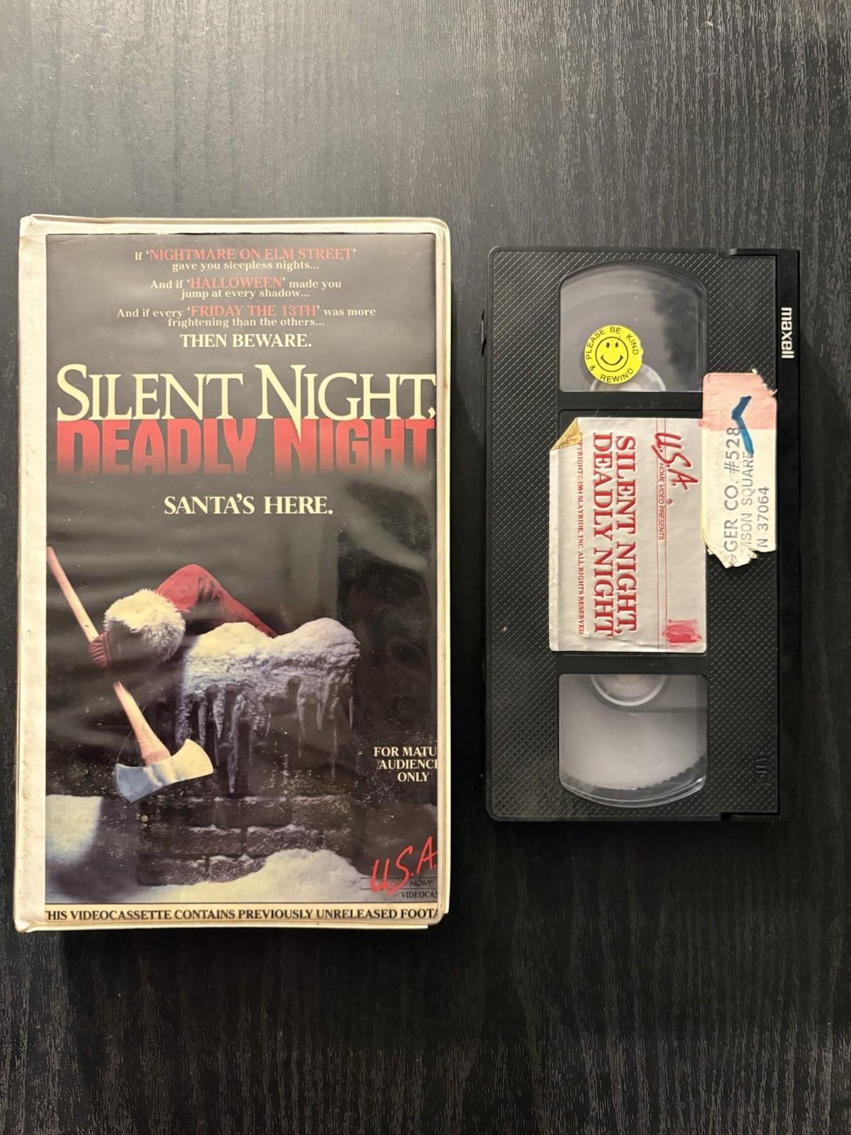Rare! Silent Night Deadly Night Cut -Box. Ex-Rental 1984 Big Box VHS Horror