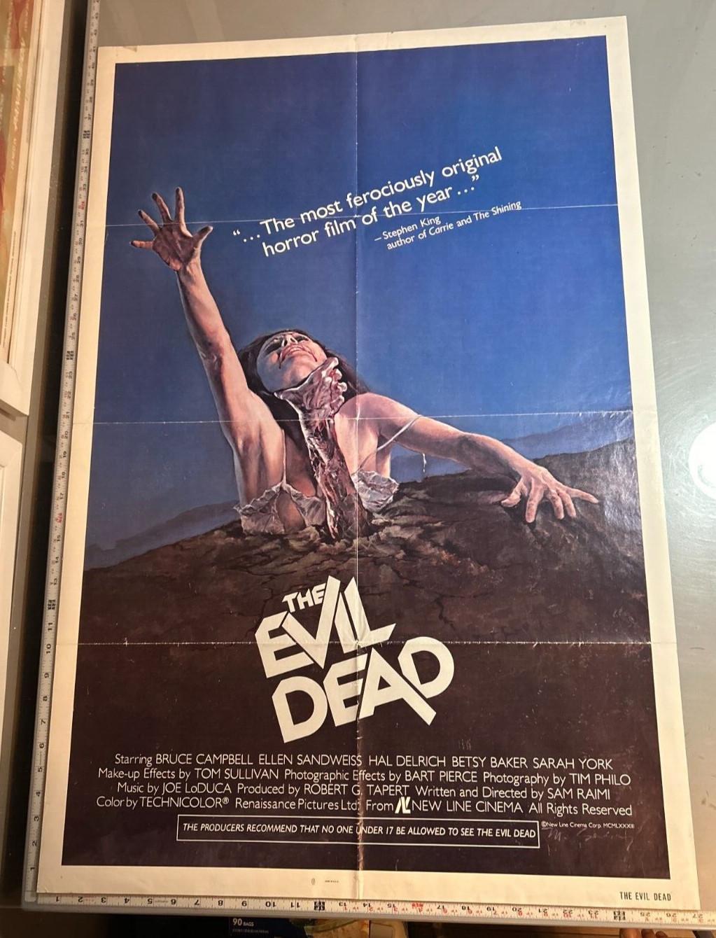 The Evil Dead original one sheet movie poster 27x41 folded RARE