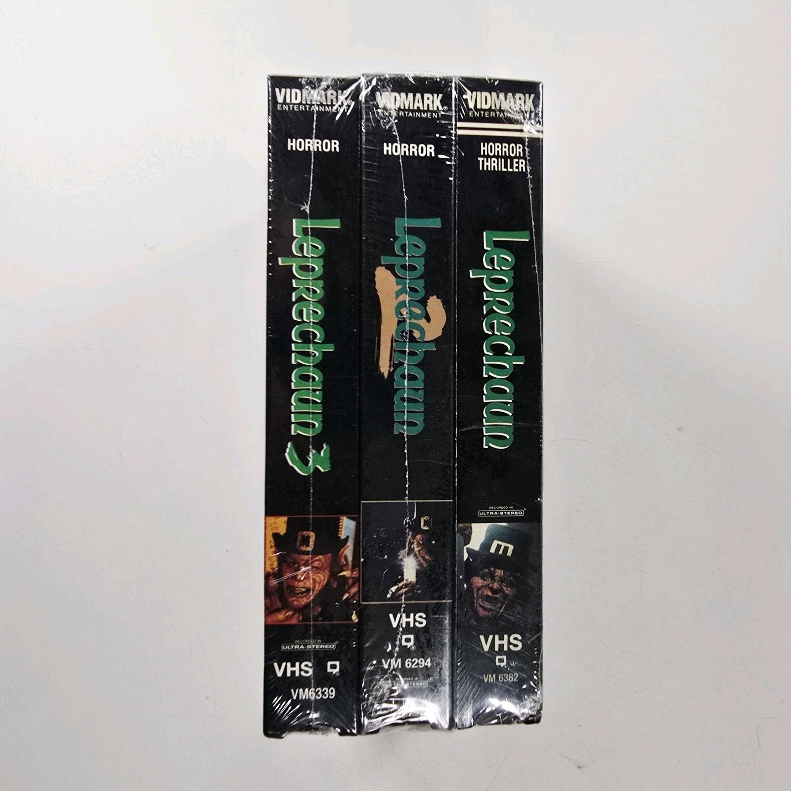 LEPRECHAUN VHS FACTORY SEALED HTF VERY RARE BOX SET. TRIMARK VIDMARK HORROR