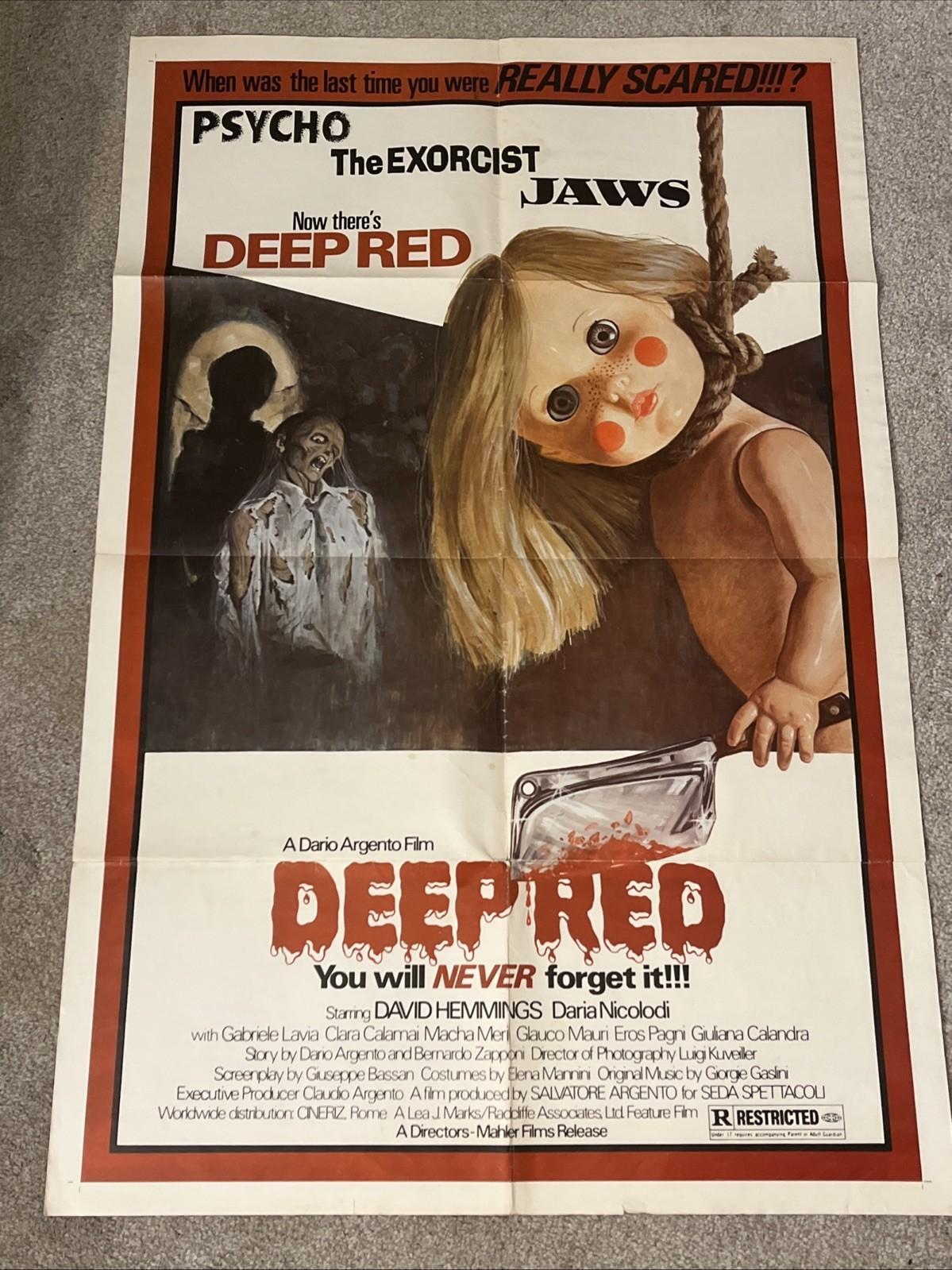 Dario Argento's DEEP RED Original 1975 One-Sheet Horror Movie Poster 27"x41" (S)