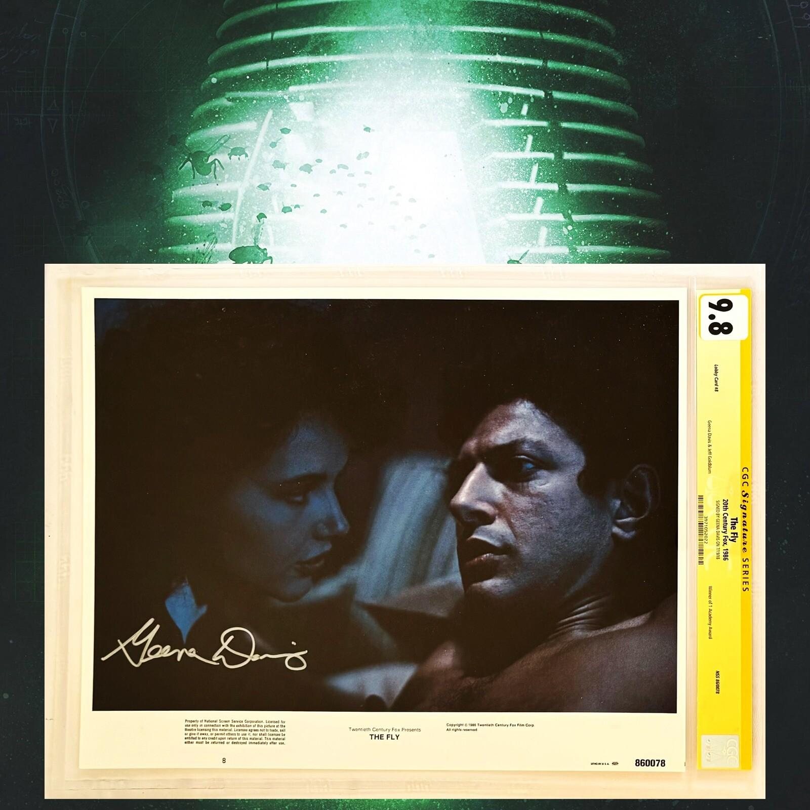 CGC 9.8 SS The Fly Lobby Card #8 signed by Geena Davis 11x14 1986 Cronenberg