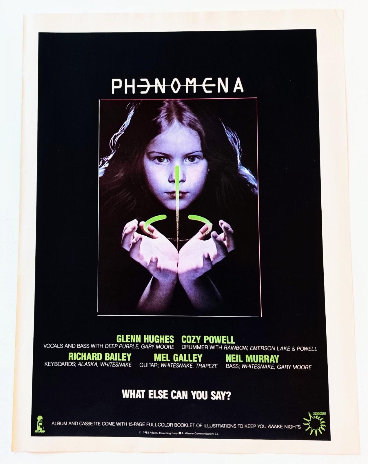 PHENOMENA MOVIE SOUNDTRACK~ORIG 1985 ALBUM PROMO~PRINT AD ADVERT PINUP CLIPPING