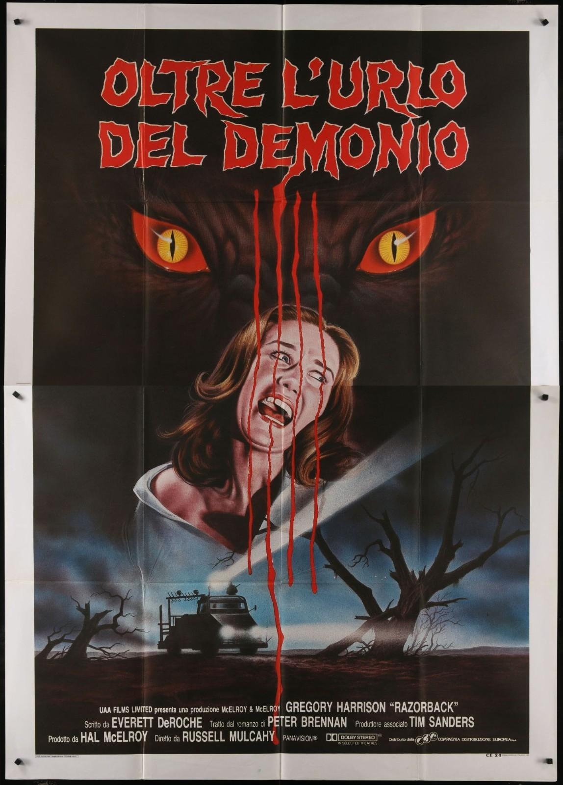 Razorback (1984) Original Italian 2P Movie Poster 55x78