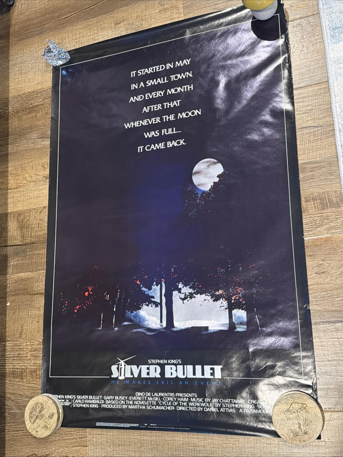 1985 SILVER BULLET ORIGINAL ROLLED 27X41 MOVIE POSTER STEPHEN KING