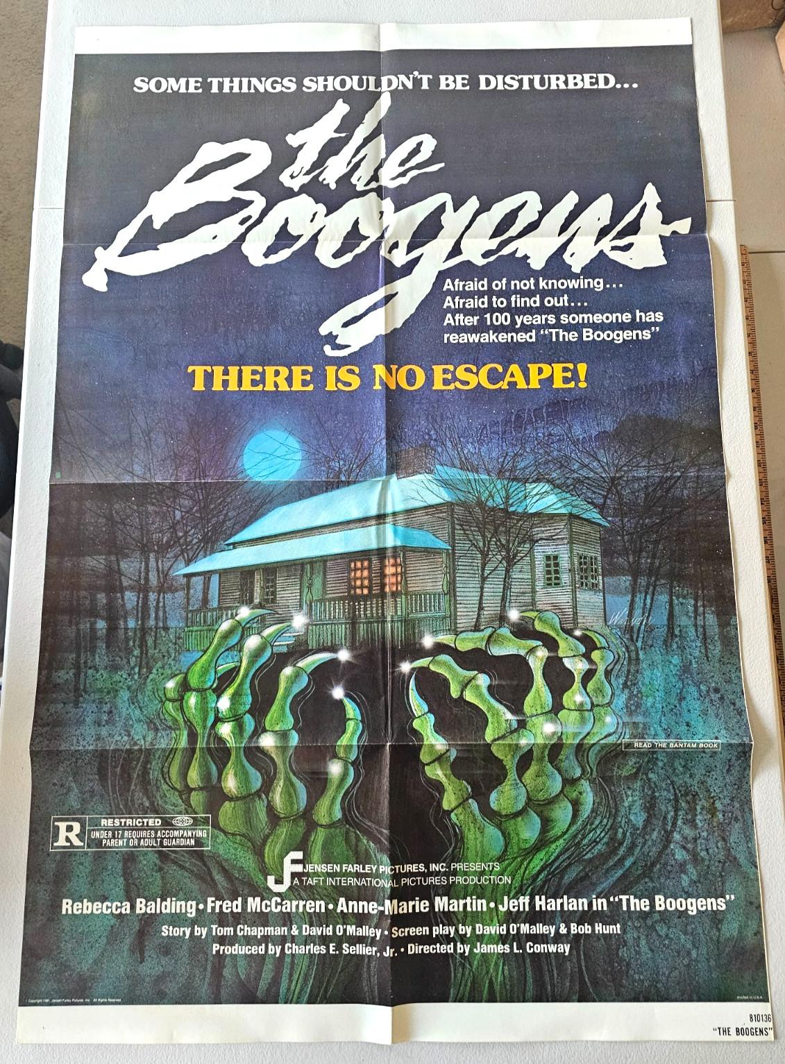 THE BOOGENS ORIGINAL 27X41 MINT FOLDED MOVIE POSTER 1981 HORROR REBECCA BALDING